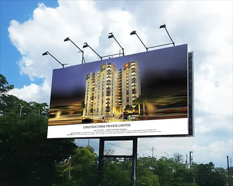Large-format hoarding billboard on a major highway junction